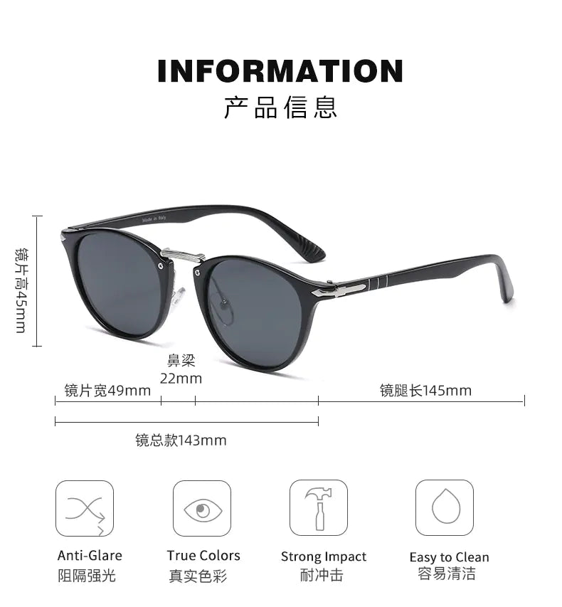 Luxury Square Polarized Sunglasses for Men and Women